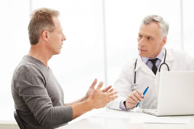 Recepção de um especialista em prostatite