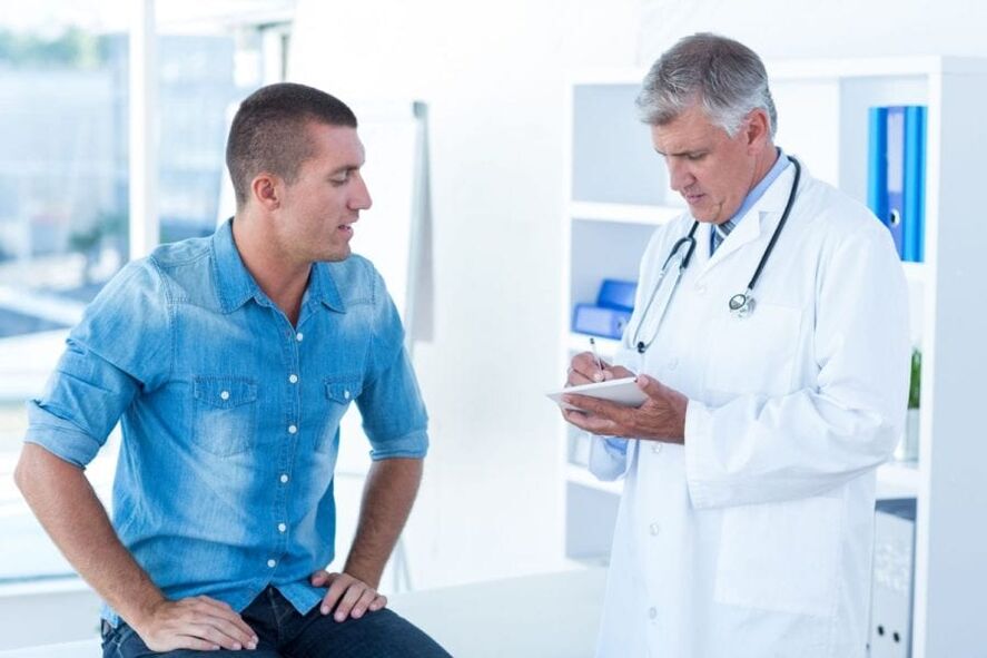 Apelar a um especialista com sintomas de prostatite